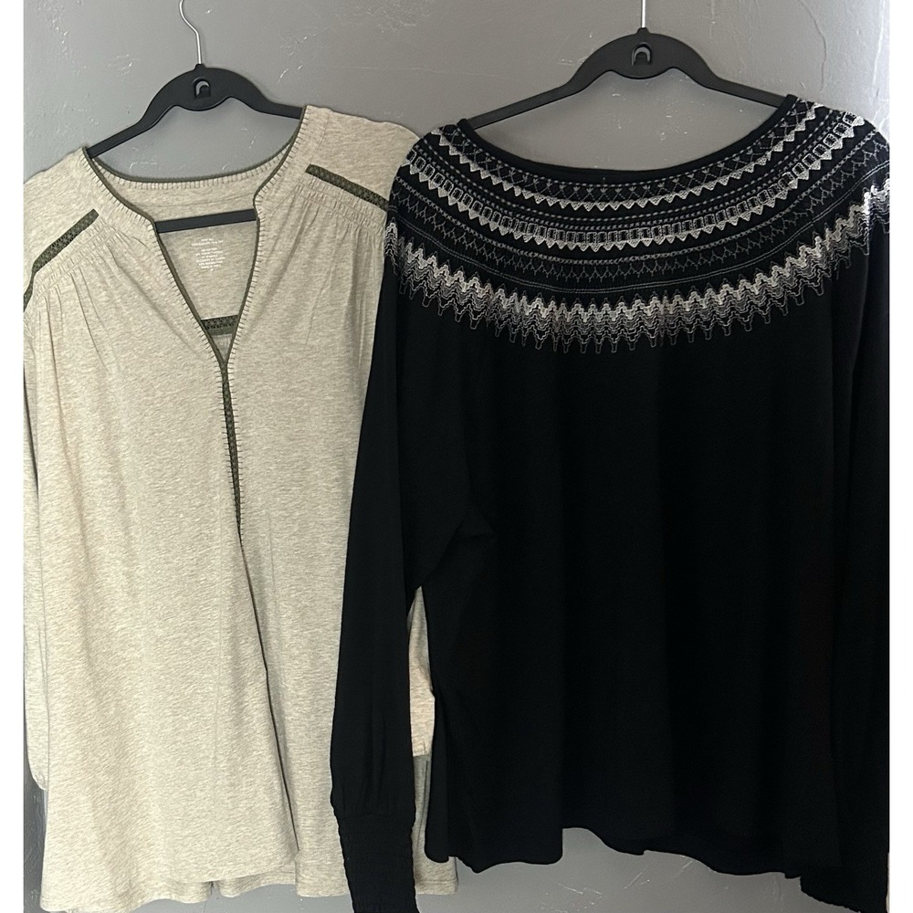 2 J. Jill Tops Size 3X Both Cotton & Tencel Blend Casual Style